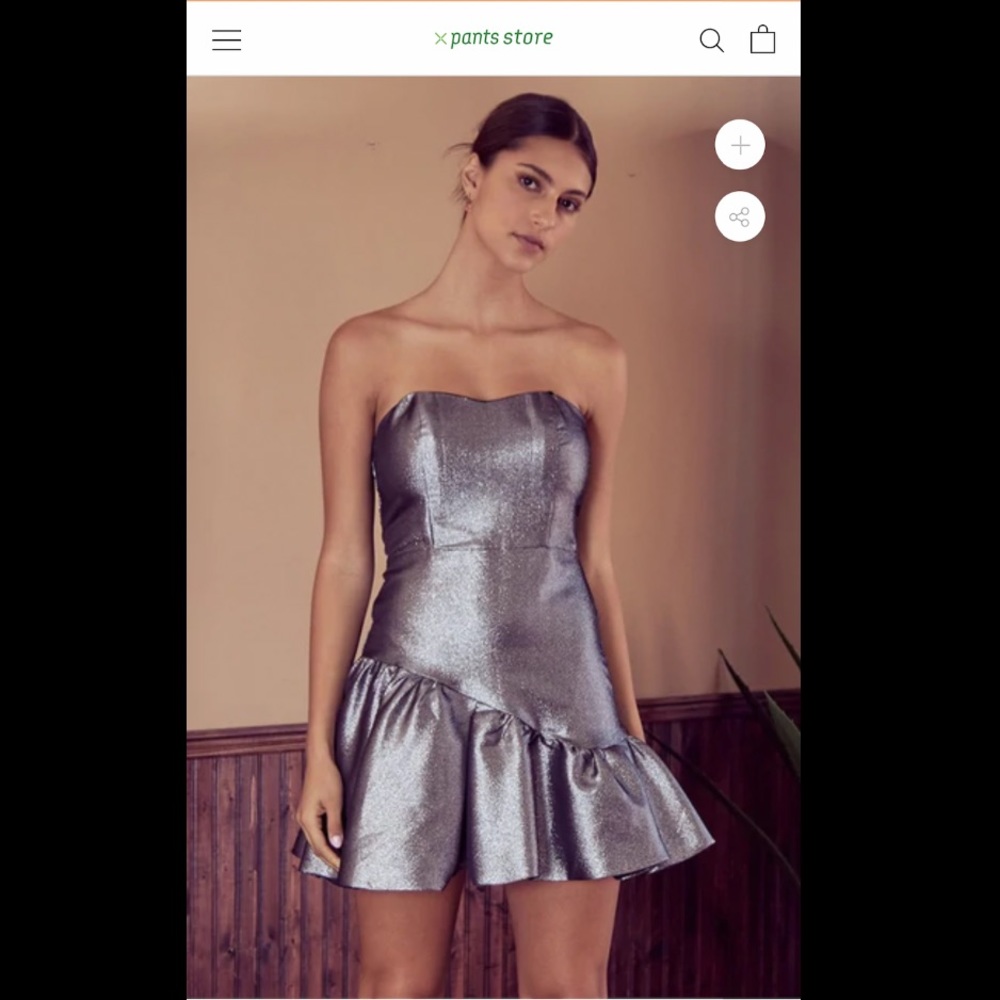 Pants Store Metallic Hearts Dress in Silver